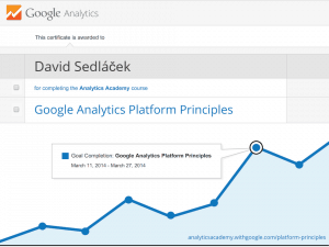 certifikát Google Analytics Platform Principles 